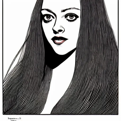 Image similar to “ amanda seyfried retro minimalist portrait by jean giraud, moebius starwatcher comic, 8 k ”