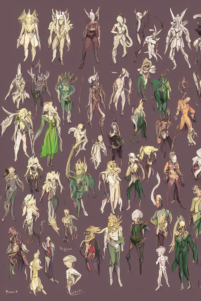 Image similar to concept art, twelve human with different zodiac head