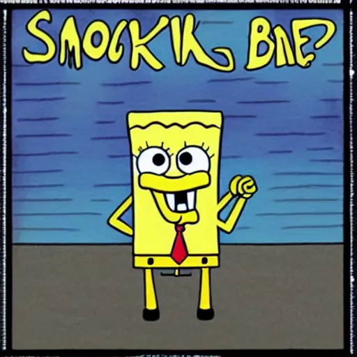 Image similar to spongebob smoking weed, realistic