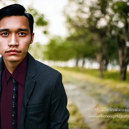 Image similar to outdoor portrait of a young man whose face looks exactly like jose rizal, 3 0 years old wearing modern clothes, photo taken in 2 0 2 0, detailed, award winning photography