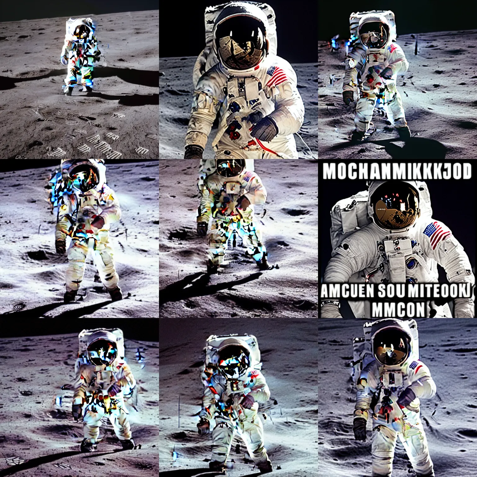 Prompt: astronaut moonwalking like Michael Jackson on the moon