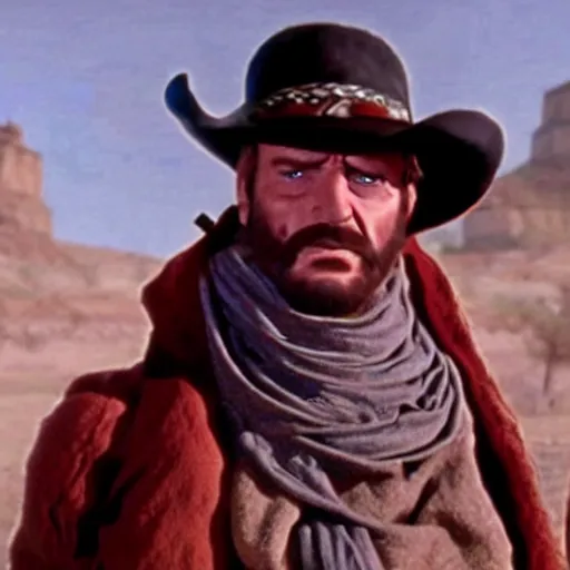 Image similar to a film still of Johnny Joestar in ''The Good, the Bad and the Ugly''(1966)