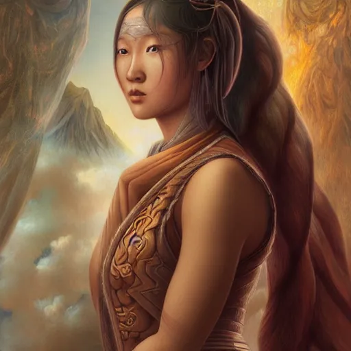 Image similar to a stunning portrait of yakut by Evelyn De Morgan and Ross Tran, rossdraws, fresco