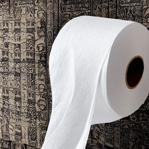 Image similar to toilet paper with long wingspan majestic flying over beautiful medieval background