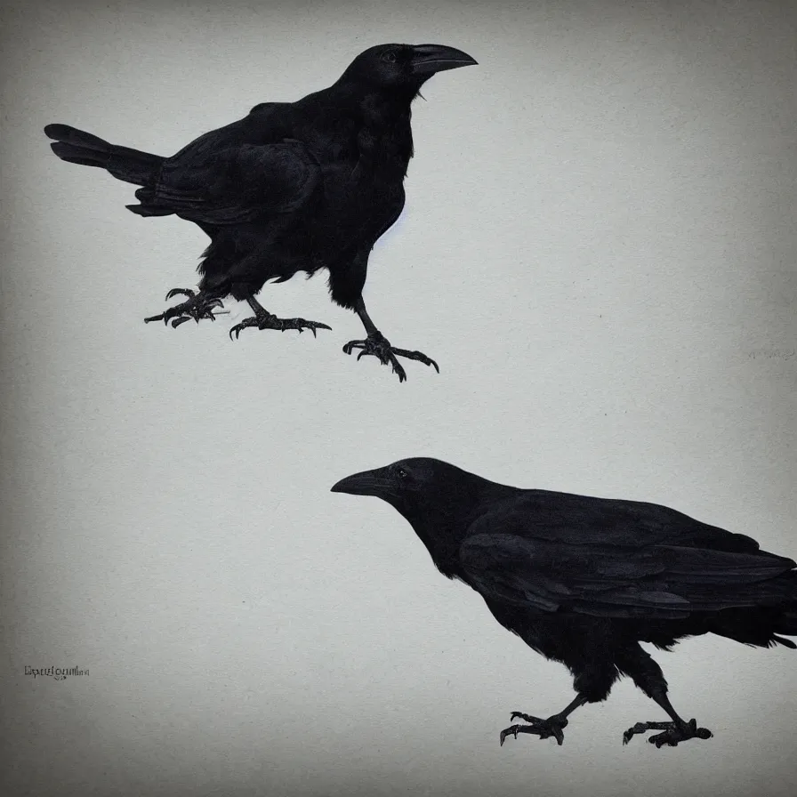 Image similar to crow with a wolf's body,! photorealistic, white background