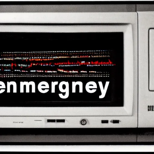 Image similar to ominous emergency warning broadcast on a crt tv in the living room