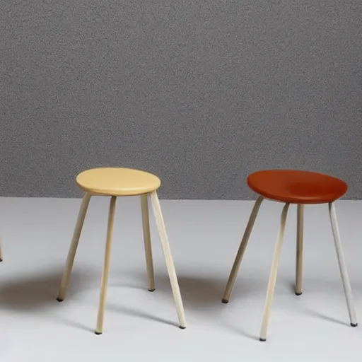 Prompt: a minimalistic stool by Arne jacobsen