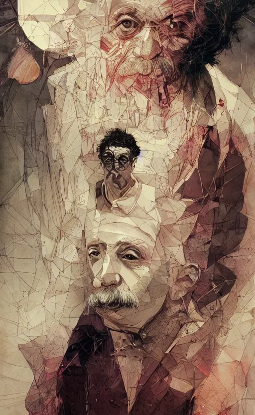 Prompt: einstein, eun emerging from renaissance italy into a cyberpunk mutiversal realm by conrad roset, nicola samuri, dino valls, m. w. kaluta, jakub rebelka, rule of thirds, seductive look, beautiful