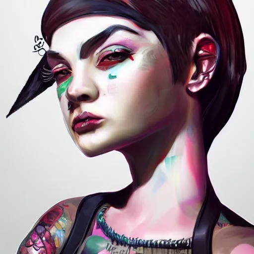 Image similar to concept art of a punk girl, digital painting, concept art, detailed, stunning, smooth