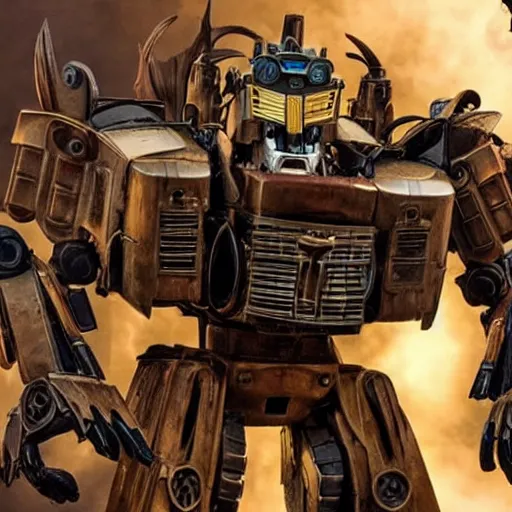 Image similar to a steampunk transformer, a still of transformers movie