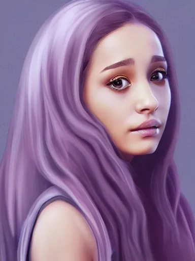 Image similar to sad ariana, amazing artwork full body portrait, trending on artstation, digital art.