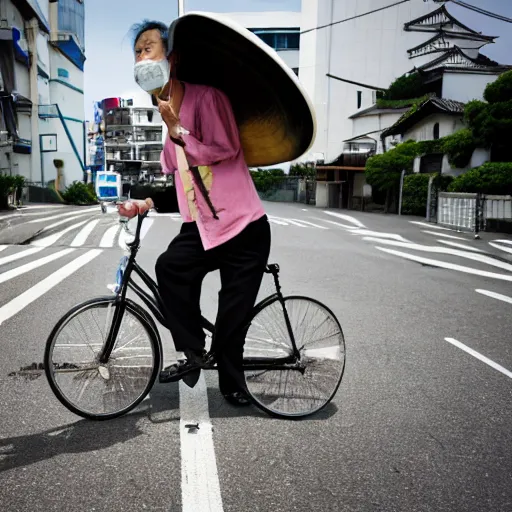 Image similar to A Japanese man using a black power, photo made by Slim Aarons, award winning, EOS-1D, f/1.4, ISO 200, 1/160s, 8K, RAW, unedited, symmetrical balance, in-frame