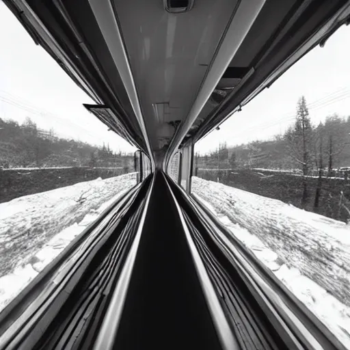 Prompt: « first person view in a train »