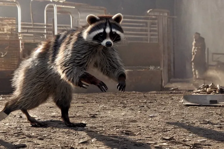 Image similar to mcu rocket racoon in a still of the movie district 9 ( 2 0 0 9 )