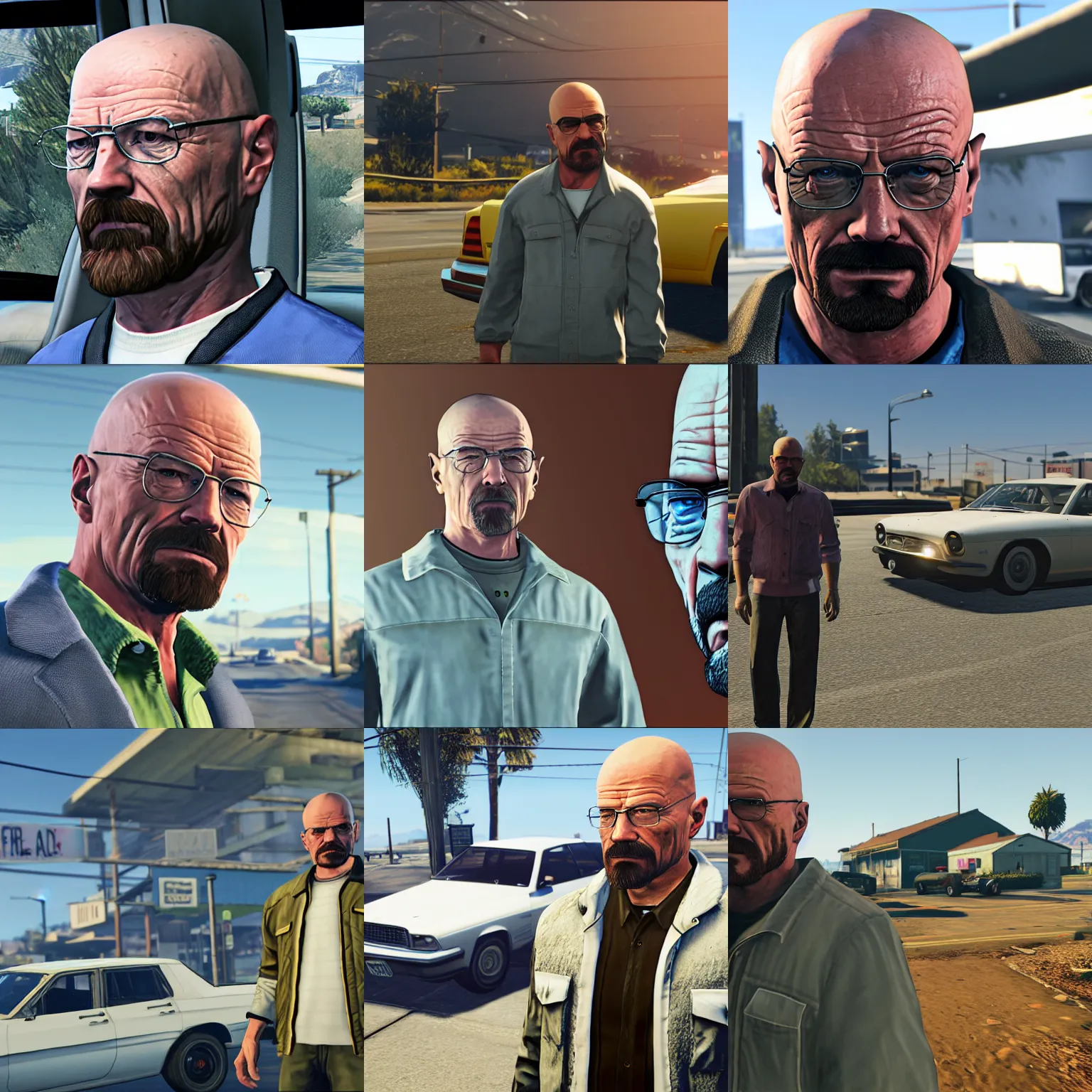 Prompt: walter white in gta 5, unreal engine 5 detail, by gta 5