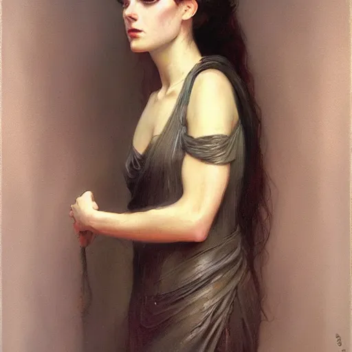 Image similar to a painting in the style of tom bagshaw, and in the style of donato giancola, and in the style of john william waterhouse.