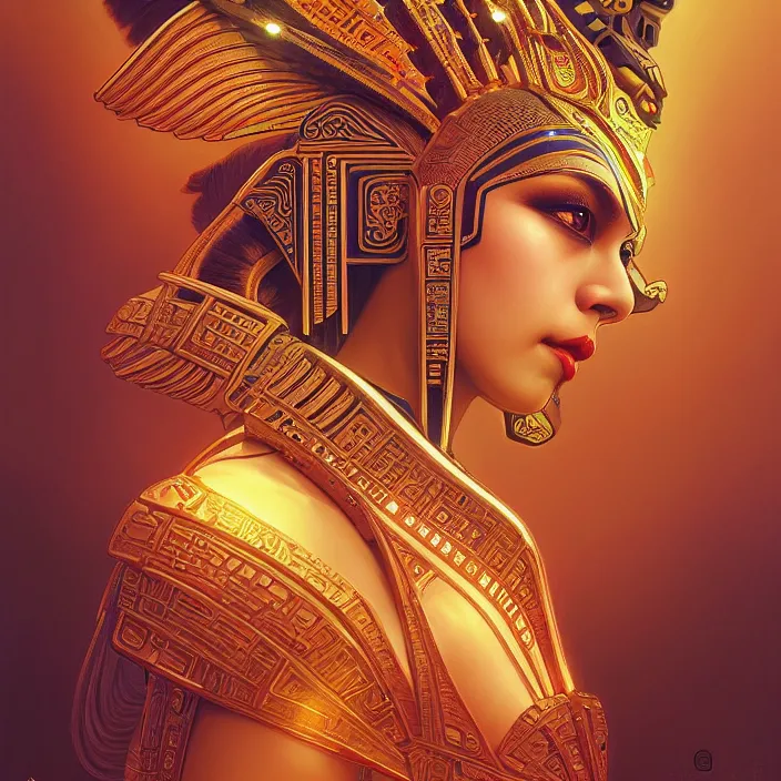 Image similar to symmetry! portrait of a sphinx, face decorated with chinese opera motifs, leds horizon zero dawn machine, intricate, elegant, highly detailed, digital painting, artstation, concept art, smooth, sharp focus, illustration, art by artgerm and greg rutkowski and alphonse mucha, 8 k