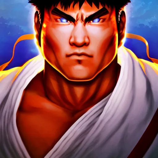 ryu from street fighter 2, vibrant lighting, elegant,, Stable Diffusion
