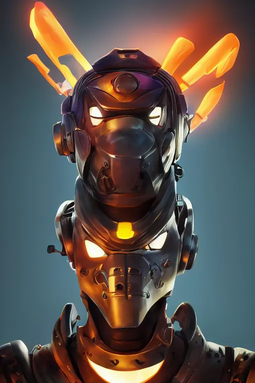 Image similar to epic mask helmet robot ninja portrait stylized as fornite style game design fanart by concept artist gervasio canda, behance hd by jesper ejsing, by rhads, makoto shinkai and lois van baarle, ilya kuvshinov, rossdraws global illumination radiating a glowing aura global illumination ray tracing hdr render in unreal engine 5