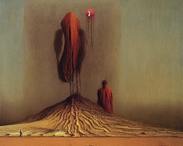 Image similar to change by beksinski, carrington, bosch, dali, barlowe, magritte