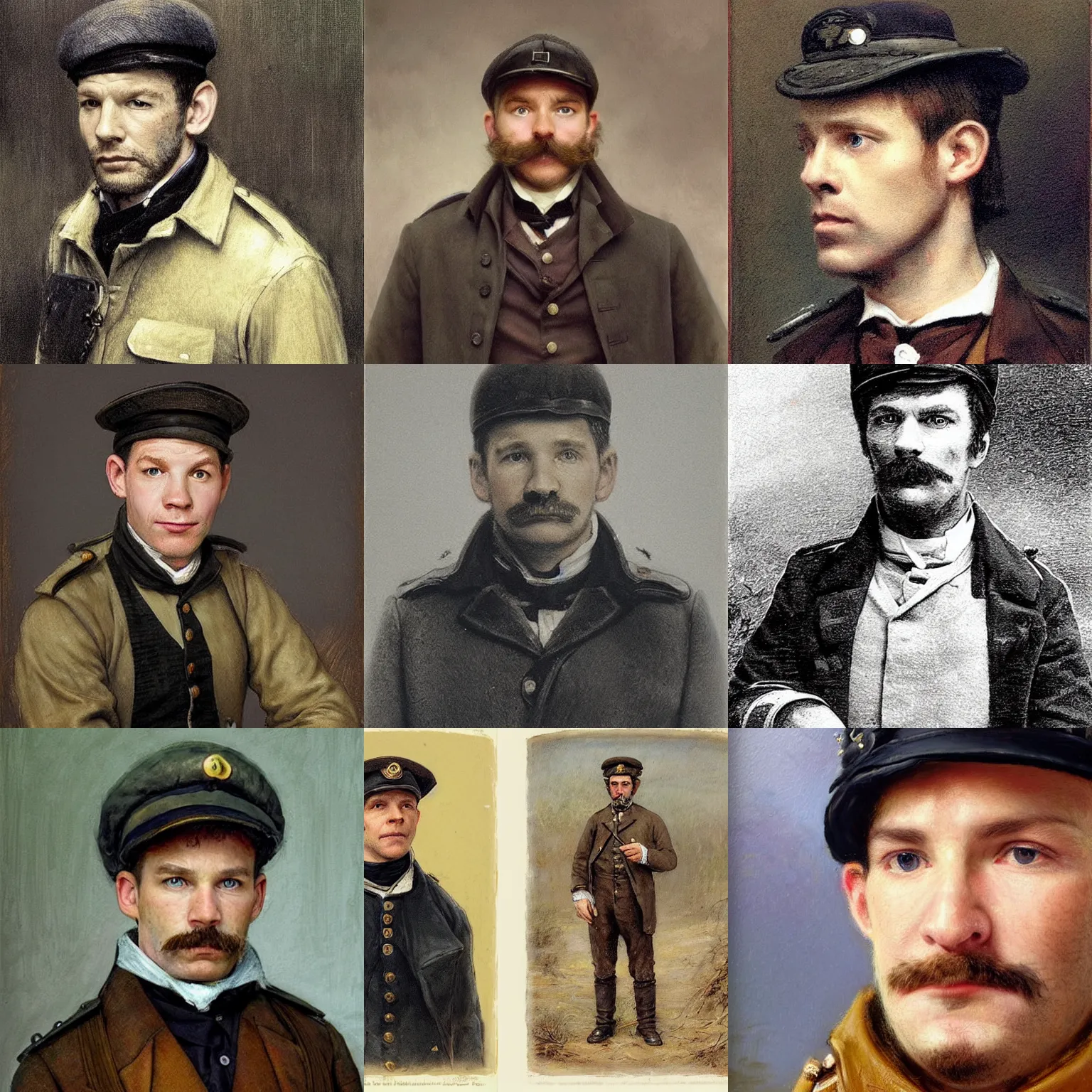 Prompt: thirty years old Lee Evans (without beard) as a ((sad)) 19th century, eastern european postman. detailed, soft focus, interesting lights, realistic, hyperdetailed, oil canvas, character concept art by Munkácsy Mihály, Hollósy Simon, Csók István, John Everett Millais, Henry Meynell Rheam, and da Vinci