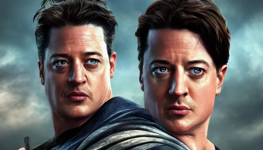 Image similar to Brendan Fraser in the Justice League, hyperdetailed, artstation, cgsociety, 8k