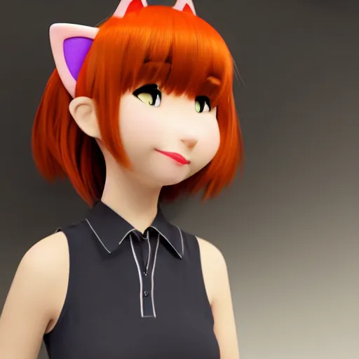 Image similar to new pixar character as an anime woman wearing cat ears, catgirl, highly detailed, extremely high quality, hd, 4 k, 8 k, professional photographer, 4 0 mp, lifelike, top - rated, award winning, cinematic, realistic, detailed lighting, detailed shadows, sharp, no blur, edited, corrected, trending