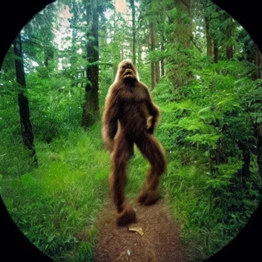 Image similar to trail cam photo of bigfoot teleporting, night