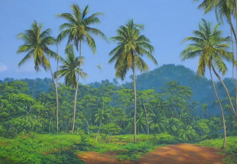 Image similar to sri lankan landscape, painting by david painter,