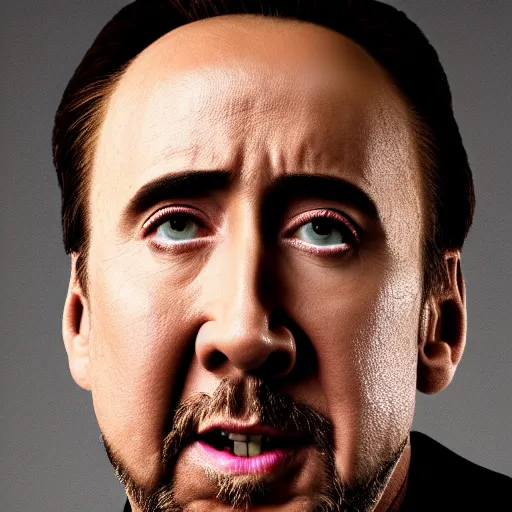 Image similar to nicolas cage headshot headshot even lighting