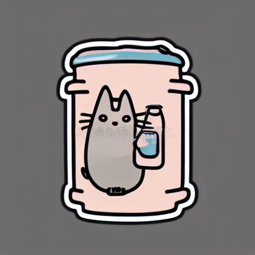 Image similar to Pusheen cat holding an Argentine mate cup, vector illustration, sticker