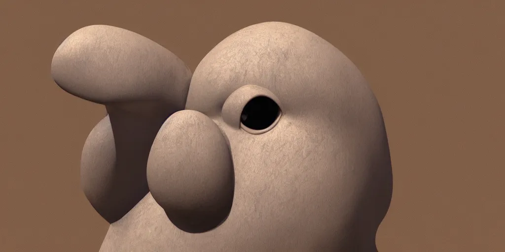 Prompt: friendly character based on henry moore oval with points, pixar style, renderman, 3 d cgi