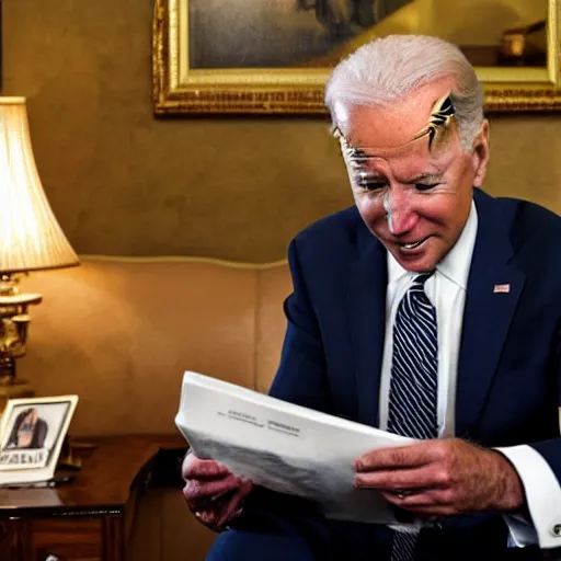 Prompt: joe Biden sitting on the loo reading a playboy magazine