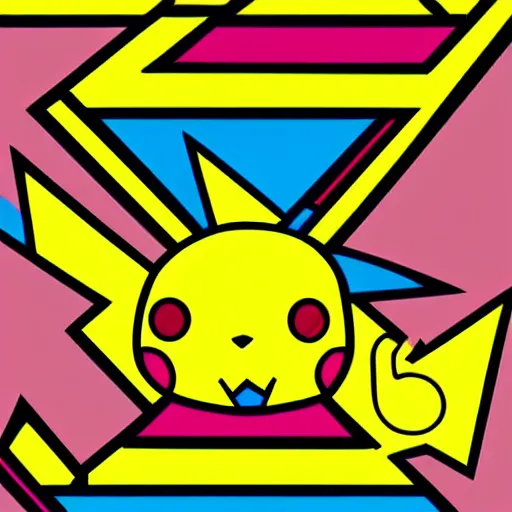 Prompt: Pikachu by Romero Britto, high-quality 4k ArtStation CGsociety of Pikachu Pokemon by Romero Britto