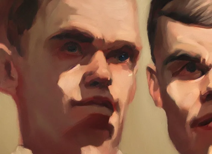 Image similar to alan turing, oil painting by jama jurabaev, extremely detailed, brush hard, artstation, for aaa game, high quality, brush stroke