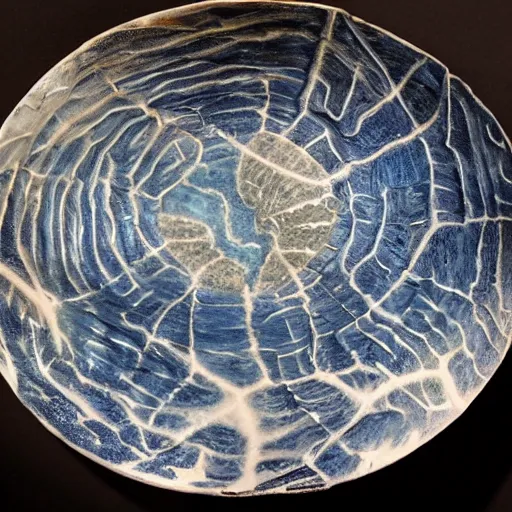 Prompt: hyper realistic multiverse, highly detailed carving on ( southern ice ) porcelain, partially glazed, woodfired, art gallery