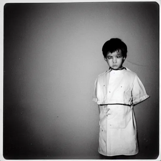 Image similar to “ a child in soviet russia in nurse consulting, 3 5 mm, sad, depressive ”