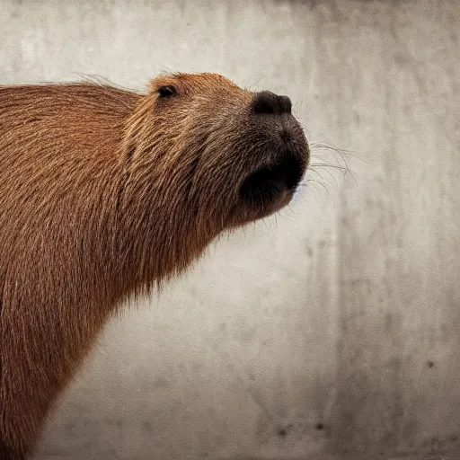 Image similar to a capybara in prison, realistic, ultra high detail, 8 k.