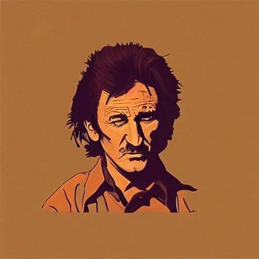 Image similar to “ sean penn retro minimalist portrait by jean giraud, moebius, sharp, smooth face, comic, 8 k ”