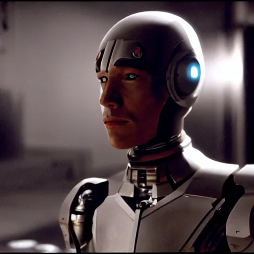 Image similar to movie still of cyborg, cinematic composition, cinematic light, criterion collection, by alfonso cuaron