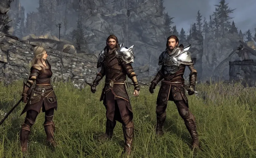 Prompt: The Shield hero in skyrim