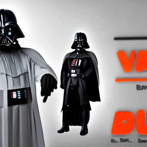 Image similar to darth vador working at dunkin donuts , 8k cinematic lighting, very sharp detail, anatomically correct