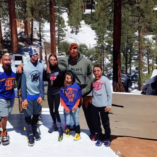 Prompt: Steph Curry in big bear lake, california