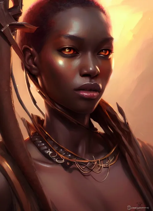 Image similar to character concept art of a dark fantasy african female, key visual, realistic shaded perfect face, fine details, dystopian environment and background, by stanley artgerm lau, wlop, rossdraws, james jean, andrei riabovitchev, marc simonetti, and sakimichan, trending on artstation