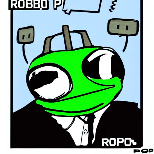 Image similar to robocop pepe the frog