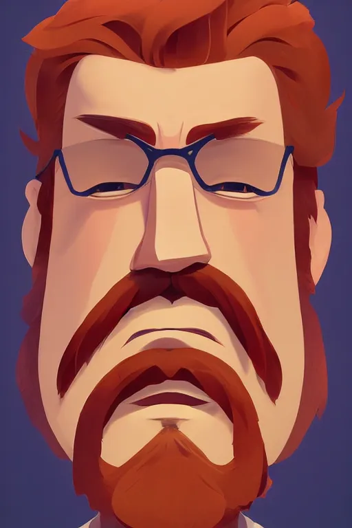 Image similar to face icon stylized minimalist portrait of a respectable dignified 3 0 ish pentecostal preacher with kind eyes and red beard and hair, loftis, cory behance hd by jesper ejsing, by rhads, makoto shinkai and lois van baarle, ilya kuvshinov, rossdraws global illumination