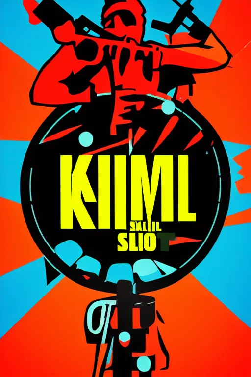 Image similar to kill to survive, shoot to kill. pop art logo, no duplicate image, glowing lights, ultra details, digital painting, artstation, concept art, smooth, sharp focus, illustration, intecrate details, balance, art by richard hamilton and mimmo rottela