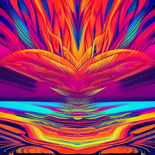 Image similar to psychedelic abstract digital artwork reminiscent of album covers from the 70's in the art style of Alena Aenami, Marcel Marcel and Metzinger