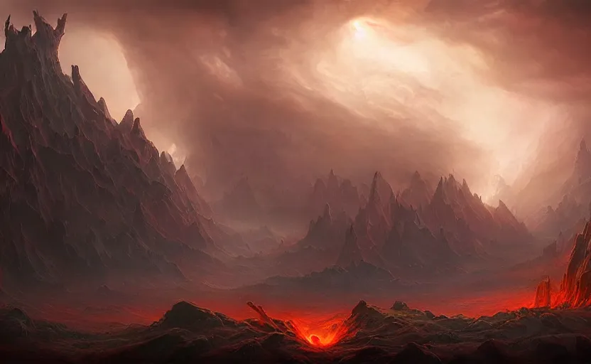 Prompt: a demonic magical ethereal portal!!! to hell. dark matte painting by noah bradley