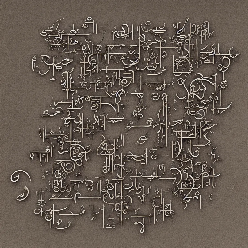 Image similar to a photorealistic 3D traditional Hindi devanagari script words characters and weapons, 3D Hindi calligraphy made with rivets hinges leather and spikes , Devanagari script, symmetry, symmetrical pattern :: Hindi script :: ornate, decorative, realistic, Hyperdetailed, photorealistic, clear lines and shapes, unreal engine, 3D , volumetric lighting, smooth gradients, symmetrical, realistic elements, Photorealistic,